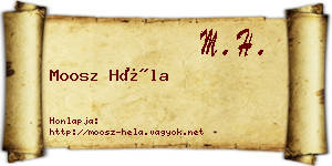 Moosz Héla névjegykártya